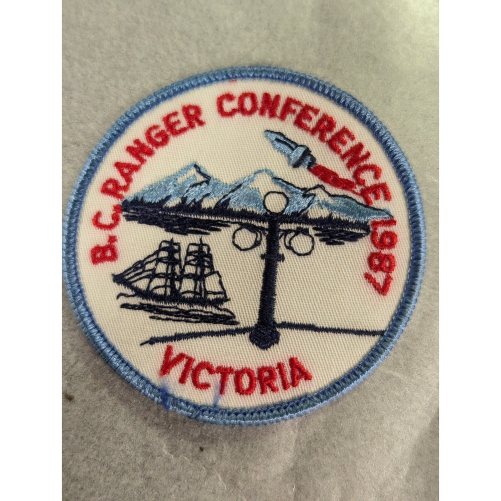 H Vintage 1987 Girl Scout B.C. Victoria Canada Ranger Conference Patch 3" Unused